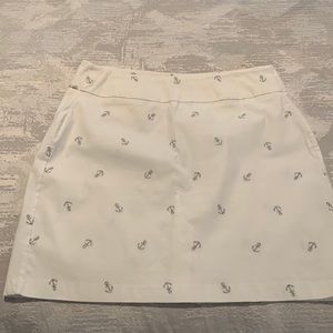 Lulu-B White Skirt with Silver Anchors. Size 14.